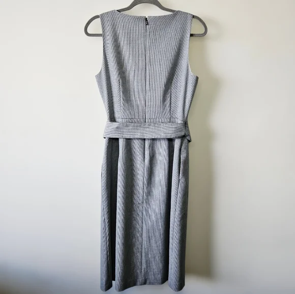Club Monaco Pritha Dress Size 6 Houndtooth Belted Acamdemic Old Money - Picture 3 of 5